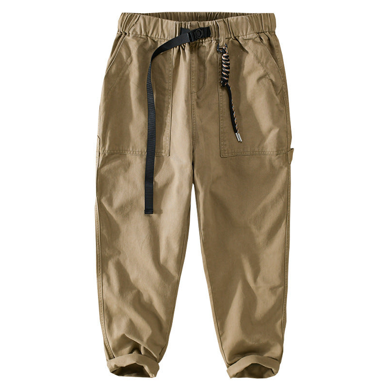 Herren Tapered-Cargohose im Utility-Stil mit gekrempeltem Saum und elastischem Bund Echoarchiv