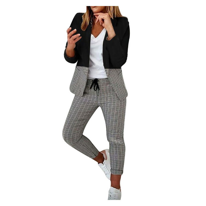 Damen Karierte Slim-Fit Jogginghose mit Tunnelzug und Knöchellangem Schnitt – Avélisse