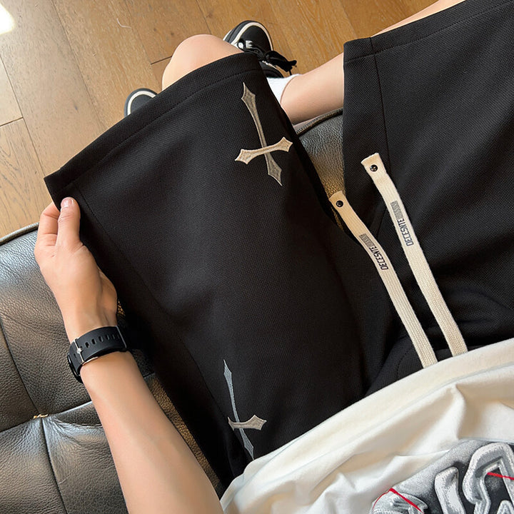 Herren lässige Shorts mit einzigartigen Stickdetails und atmungsaktiver Passform Echoarchiv