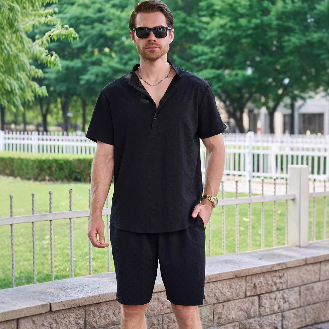 Herren lässiges Freizeitoutfit aus atmungsaktiver Baumwolle mit modernem Schnitt Echoarchiv