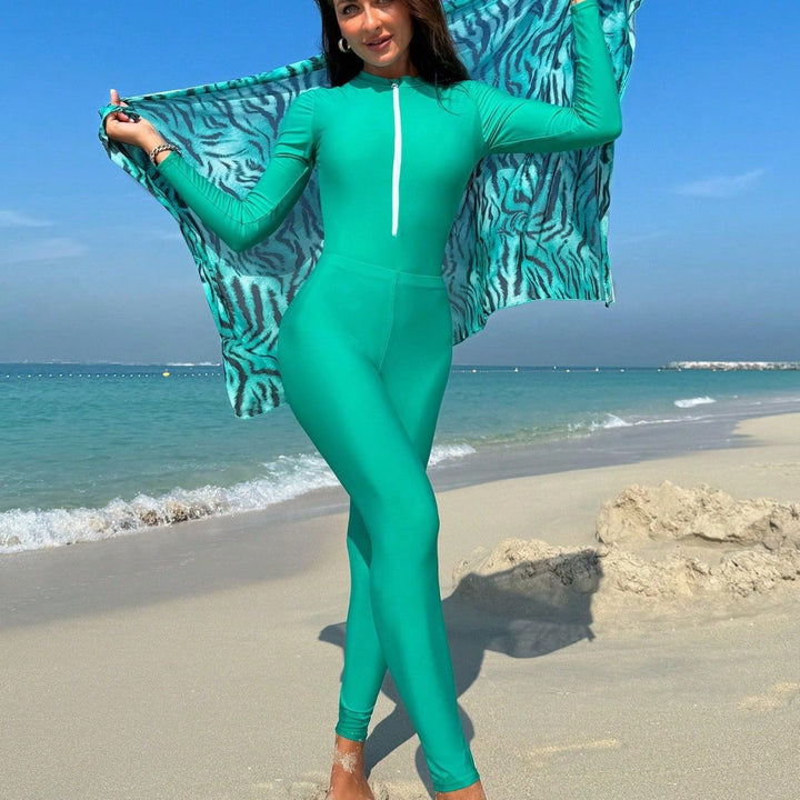 Damen eleganter UV-Schutz-Schwimmanzug mit Wickelrock Echo Archiv