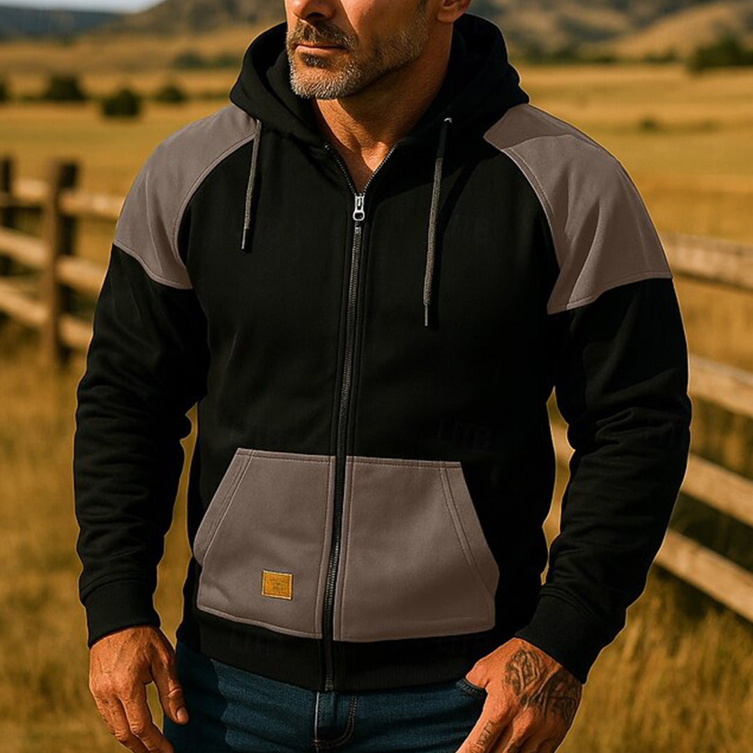 Herren Sportliche Kapuzenjacke mit Farbblockdesign Echoarchiv