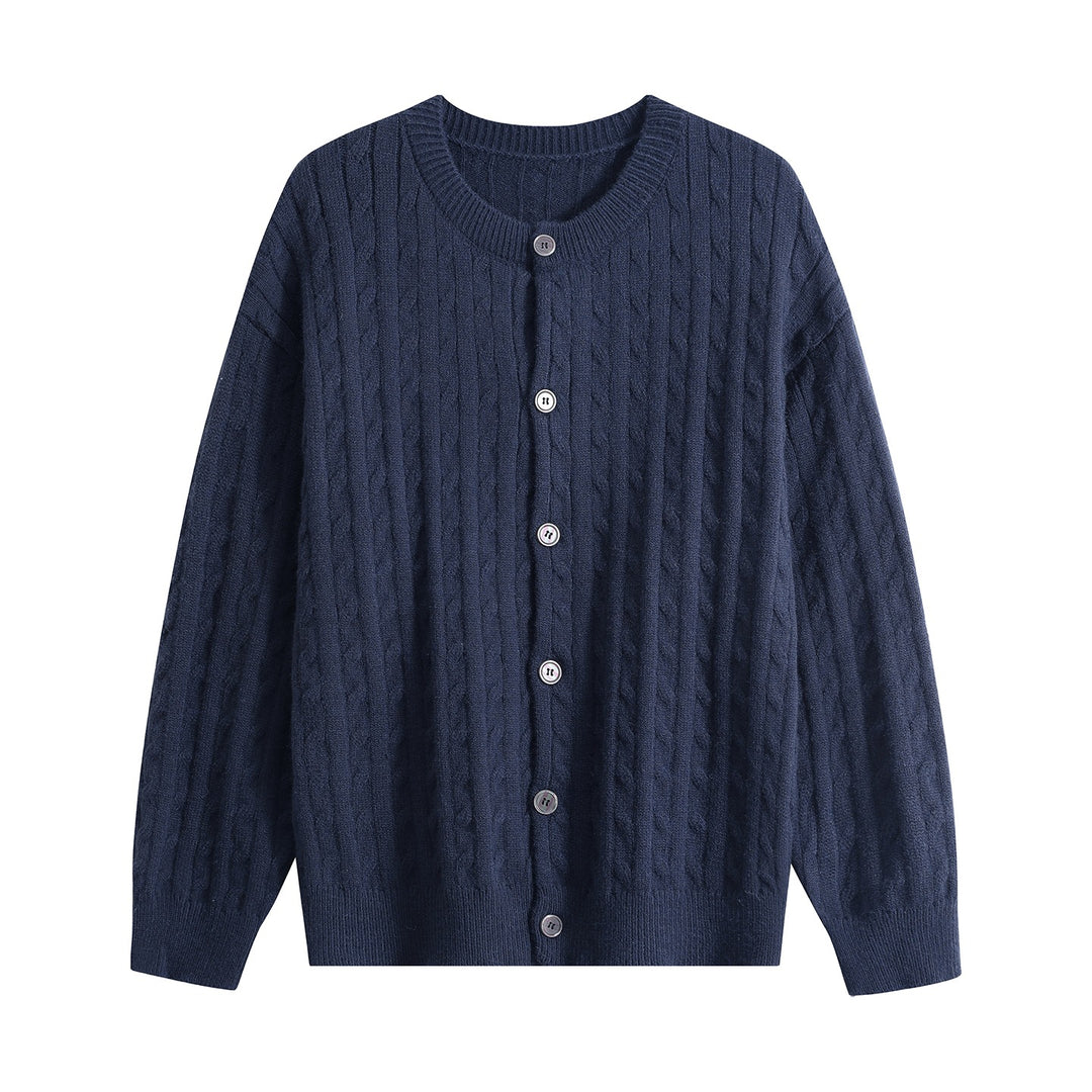 Damen Grobstrick-Cardigan mit Zopfmuster, Rundhalsausschnitt & durchgehender Knopfleiste Echoarchiv