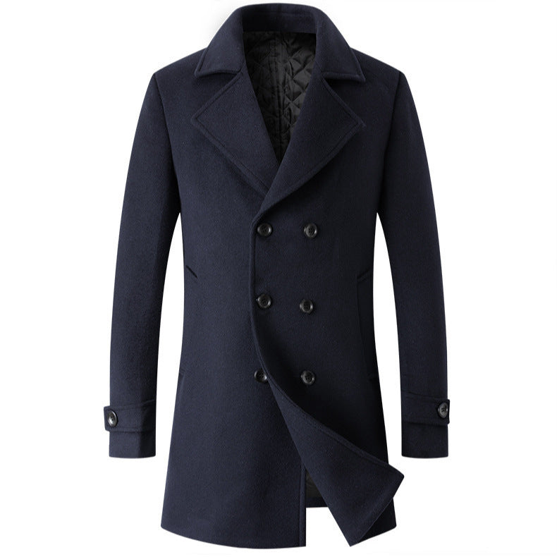 Herren eleganter und stylischer Doppeltreihiger Wollmantel Echoarchiv