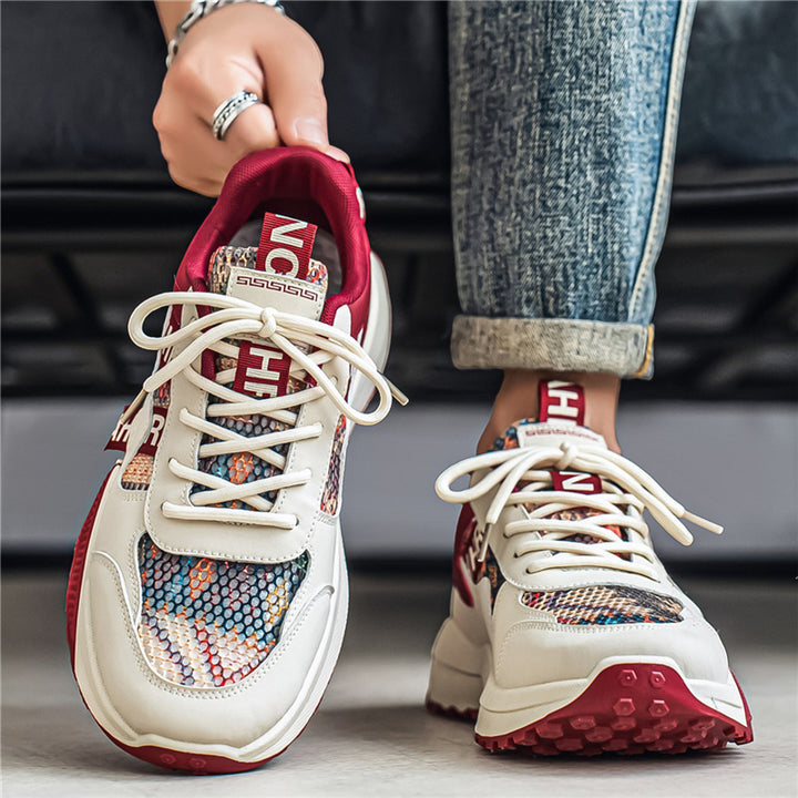 Unisex Plateau-Chunky-Sneaker mit Reptilprägung, gepolstertem Schaft und stoßdämpfender EVA-Zwischensohle – Norré