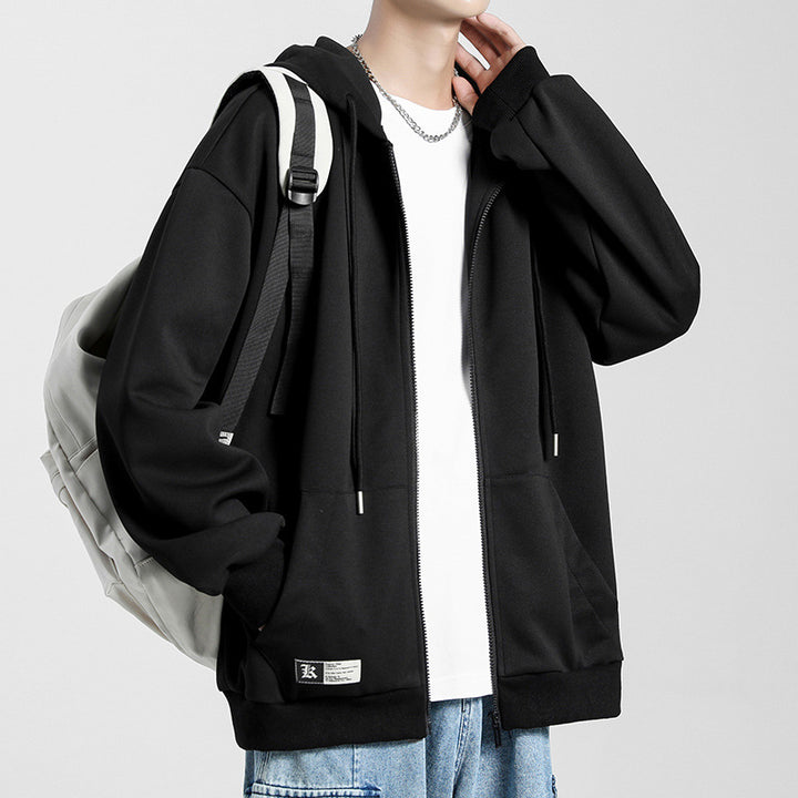 Herren bequeme Zip-Hoodiejacke mit oversized Schnitt Echoarchiv