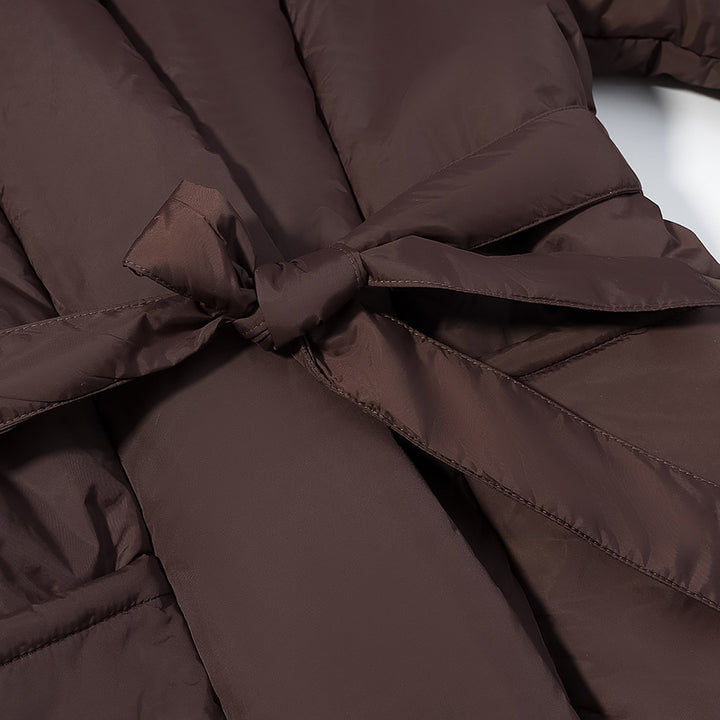 Damen gesteppte Taillengürtel-Steppjacke mit Schalkragen Echo Archiv