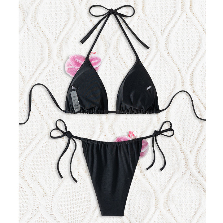 Damen Triangel-Bikini mit dekorativen Orchideen-Details Echo Archiv