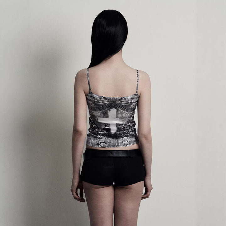 Damen Camisole-Top mit grafischem Druck und verführerischem Schnitt Echo Archiv