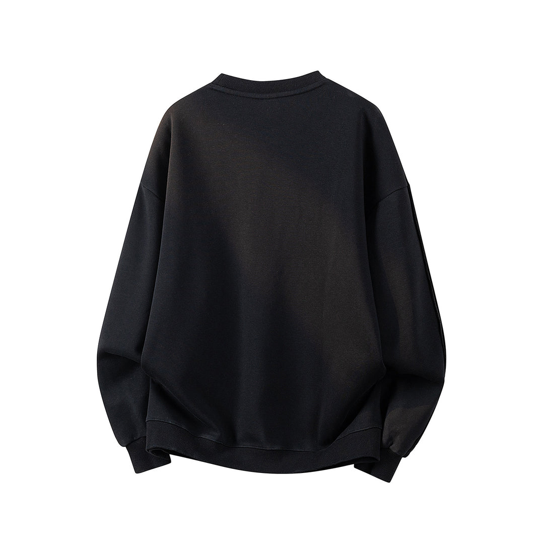 Damen Oversize-Sweatshirt mit gesticktem Schriftzug, abgerundetem Saum & überschnittener Schulter Echoarchiv