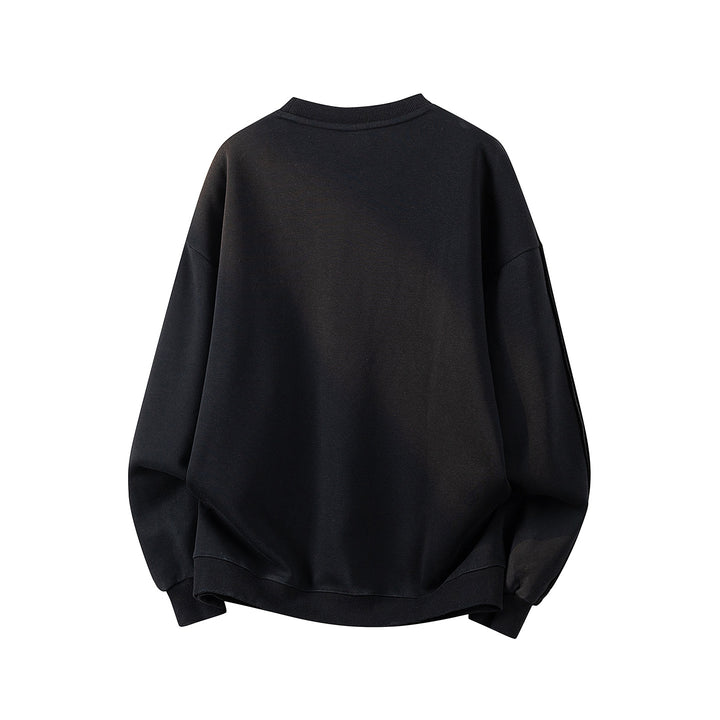 Damen Oversize-Sweatshirt mit gesticktem Schriftzug, abgerundetem Saum & überschnittener Schulter Echoarchiv
