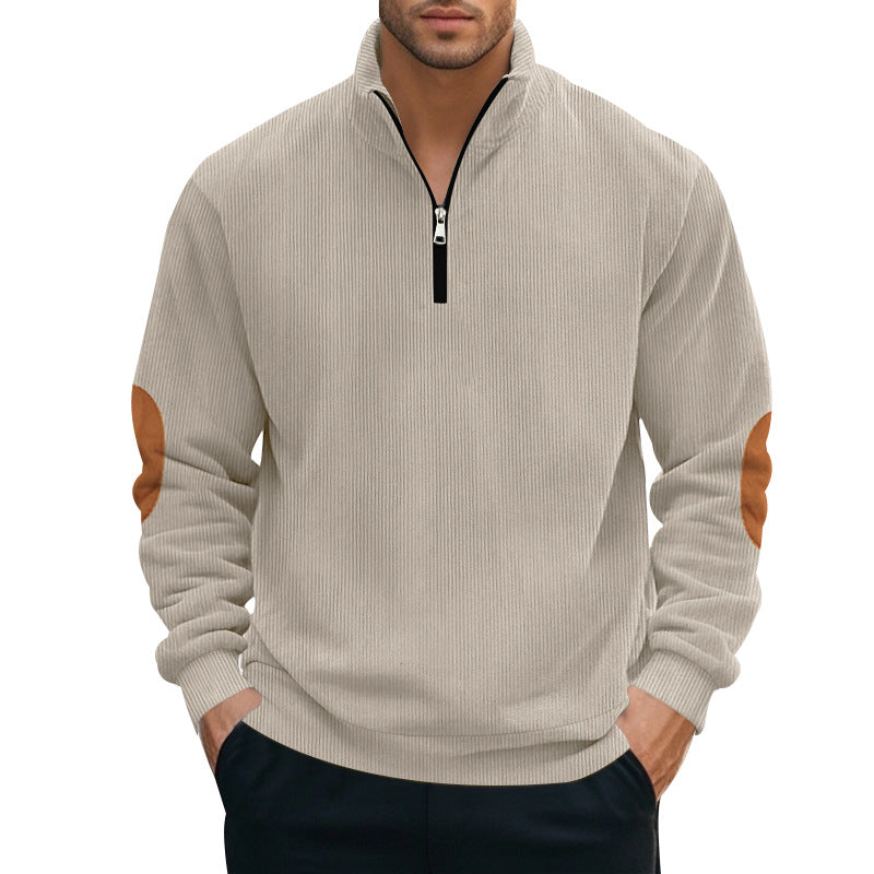 Herren Pullover mit halbem Reißverschluss und strukturiertem Design Echoarchiv