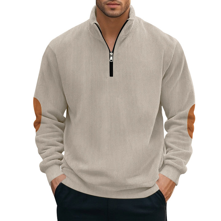 Herren Pullover mit halbem Reißverschluss und strukturiertem Design Echoarchiv