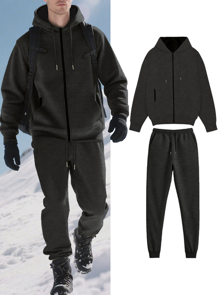 Herren bequemer Thermal-Sweatanzug mit Kapuze und praktischen Taschen Echoarchiv