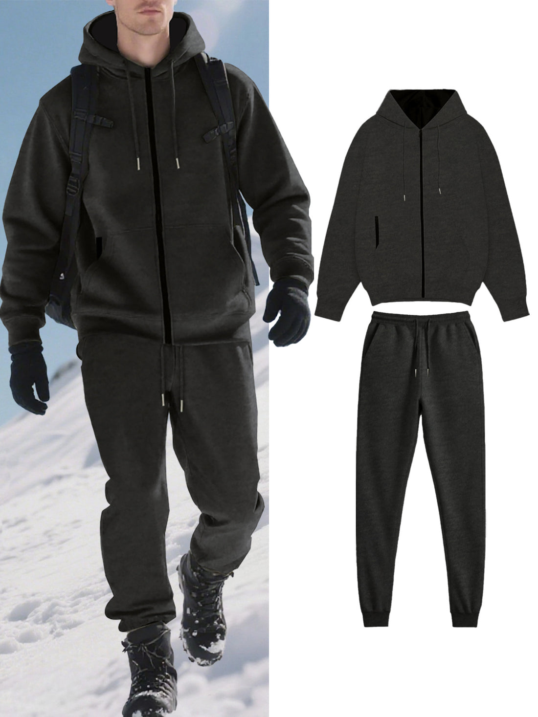 Herren Funktions-Jogginganzug mit warmem Futter und praktischen Taschen – Marzano