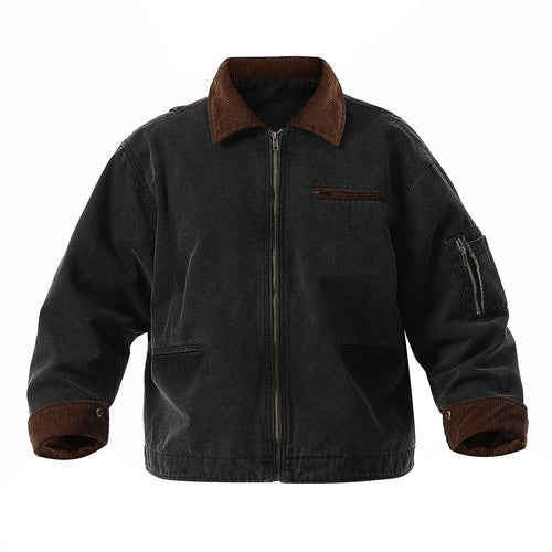 Herren urbane Übergangsjacke mit strukturiertem Stehkragen und zahlreichen praktischen Taschen Echoarchiv