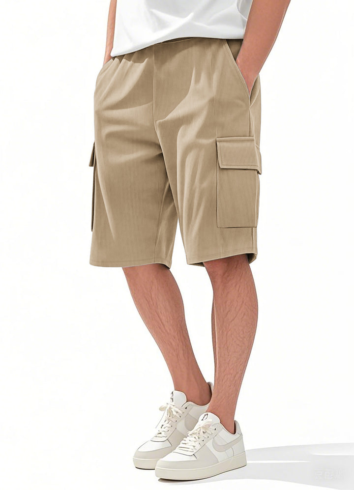 Herren Cargo-Shorts im modernen Streifen-Design mit praktischen Taschen Echoarchiv