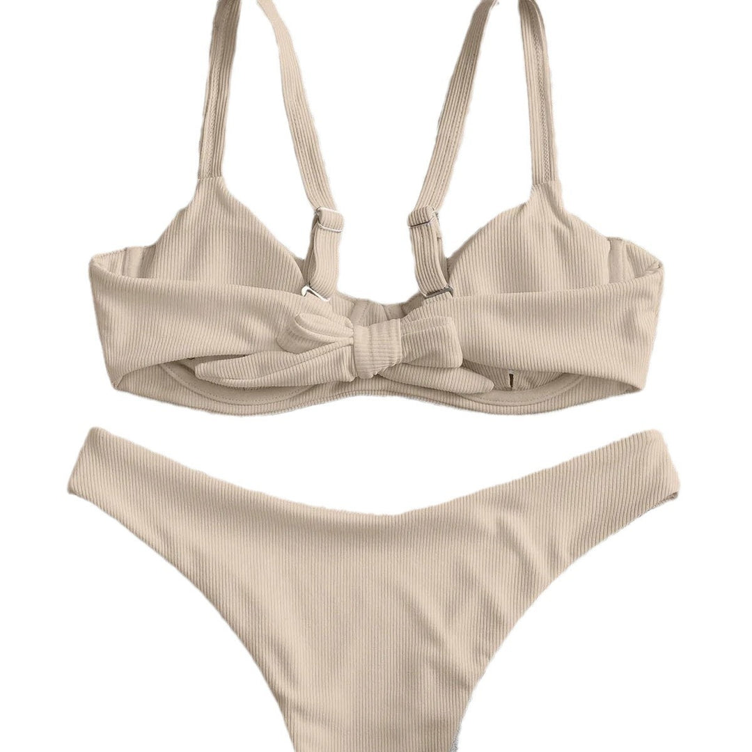 Damen Bikini-Set mit hoch tailliertem Slip und strukturiertem Oberteil Echo Archiv