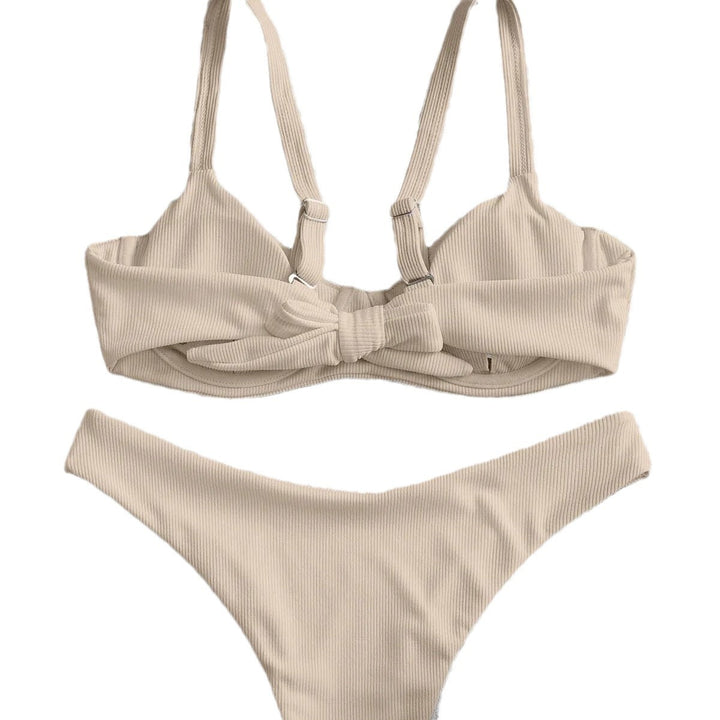 Damen Bikini-Set mit hoch tailliertem Slip und strukturiertem Oberteil Echo Archiv
