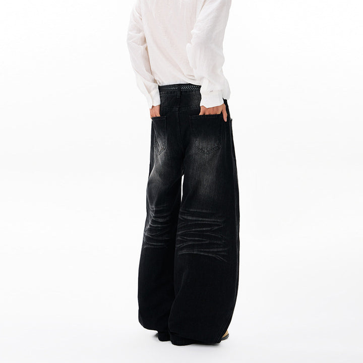 Herren Ultraweite Denim-Palazzohose im ballonförmigen Baggy-Cut mit tiefem Schritt Echo Archiv