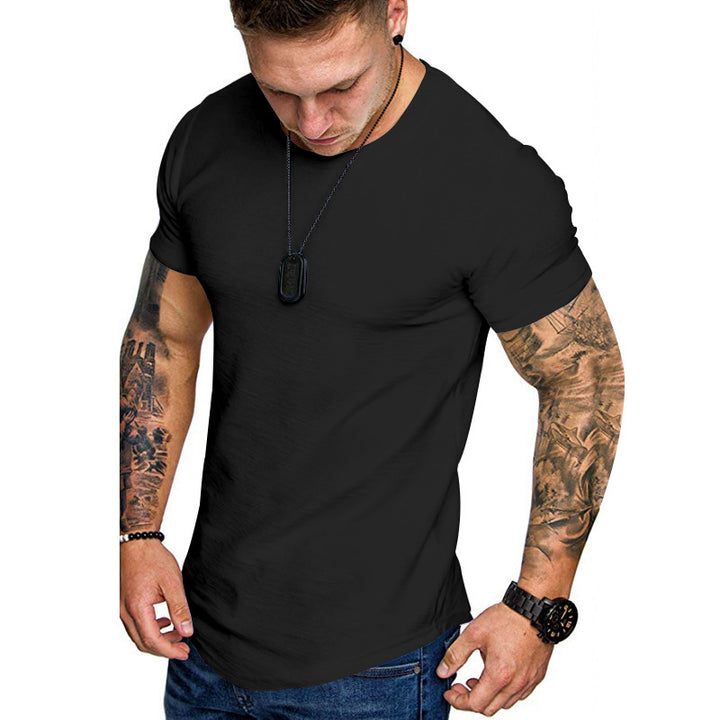 Herren figurbetontes Kurzarm-T-Shirt aus hochwertiger Baumwolle mit Rundhalsausschnitt und bequemen Schnitt Echoarchiv