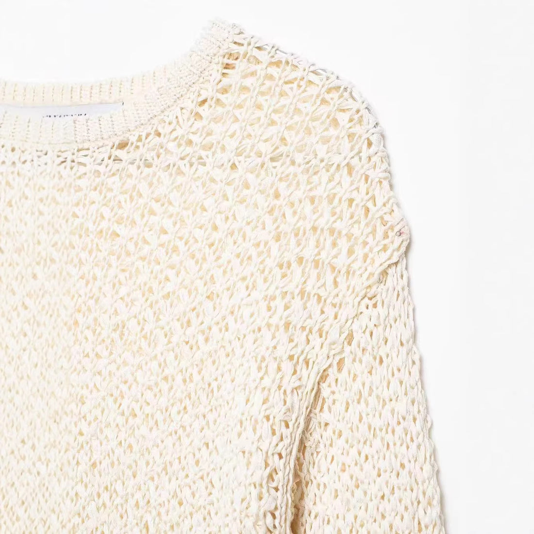 Damen Häkelpullover mit Volantärmeln und Ajourstruktur Echoarchiv