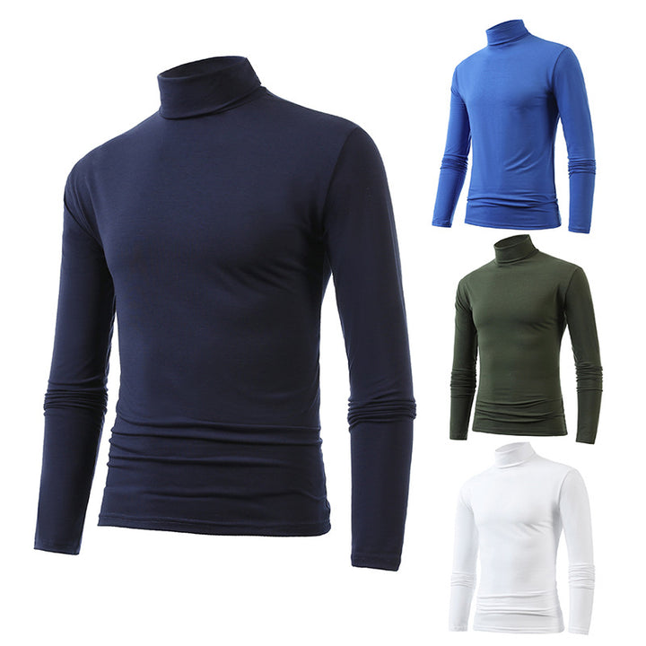Herren nan schlankes Rollkragen-Langarmshirt aus feinem Baumwoll-Stretch Slim Fit Echo Archiv