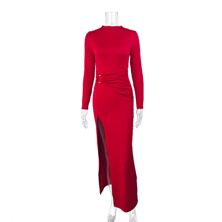 Damen Elegantes Maxikleid mit figurbetonendem Schnitt und hohem Schlitz Echo Archiv