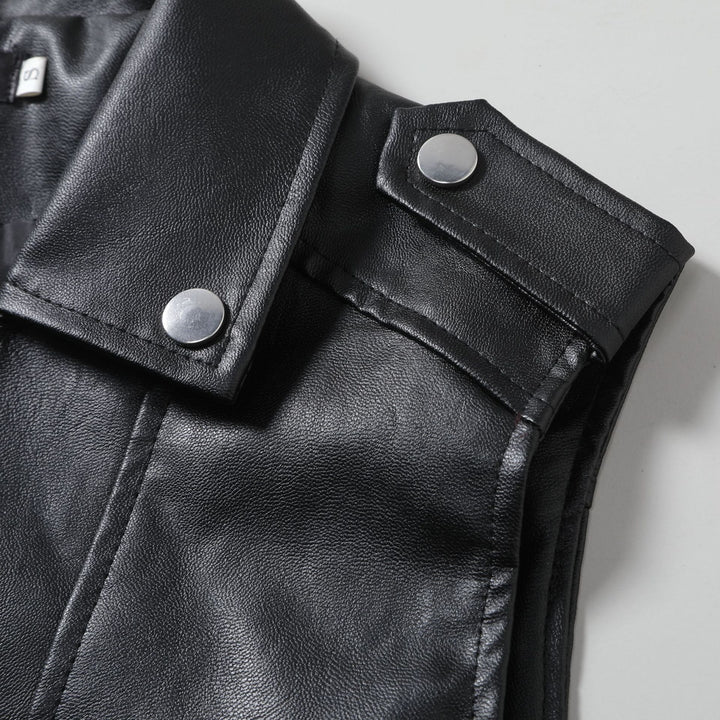 Herren lässige Bikerjacke aus hochwertigem Leder mit asymmetrischem Reißverschluss Echoarchiv