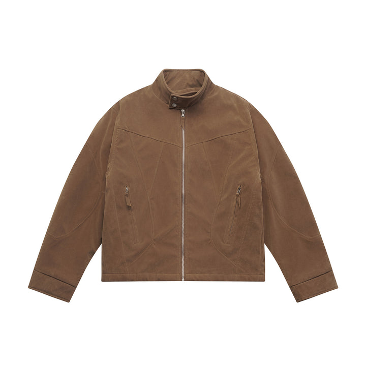 Herren Kurzblouson aus Velours‑Suede mit hohem Kragen und ergonomischer Nahtführung Echoarchiv