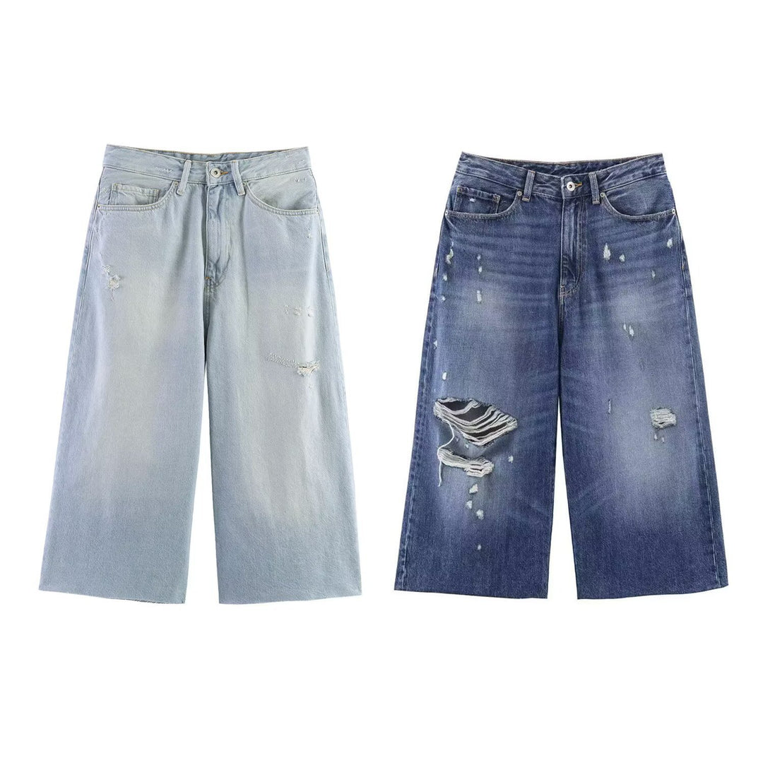 Damen weit geschnittene Jeans im lässigen Destroyed-Design Echo Archiv