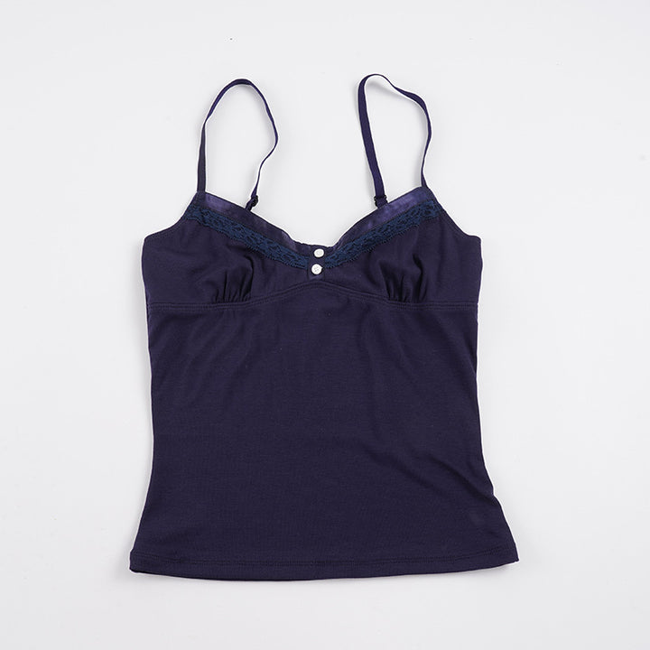 Damen Feinripp Spaghetti-Top mit Spitzen-Detail Echo Archiv