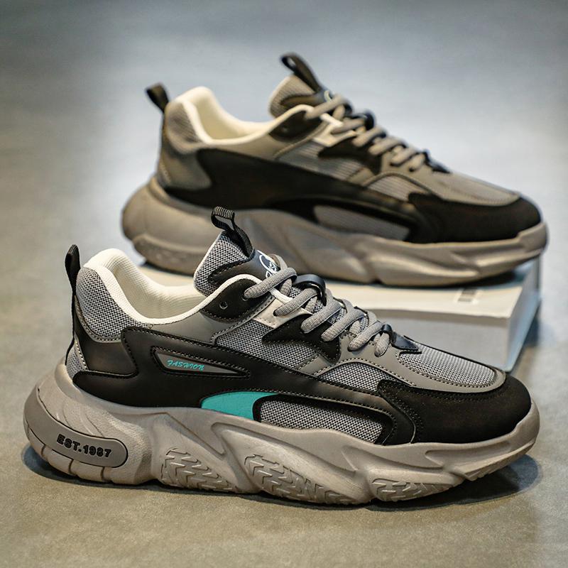 Herren modische Chunky-Sneaker mit verstärkten Overlays, atmungsaktiver Meshkonstruktion und gedämpfter EVA-Plateausohle – Norré