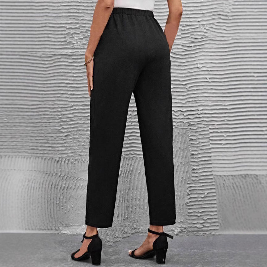 Damen nan hochgeschnittene konisch geschnittene Business-Hose mit elastischem Bund und seitlichen Eingrifftaschen Echo Archiv