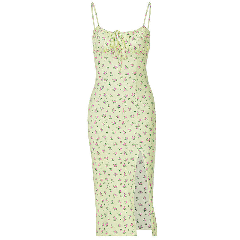 Damen Midi-Kleid mit floralem Muster und raffiniertem Schlitz Echo Archiv