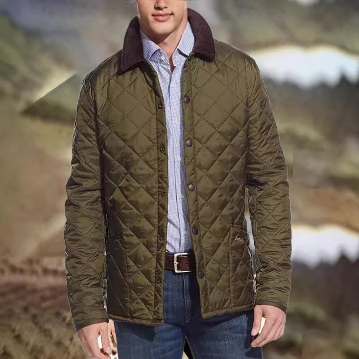 Herren gefütterte Steppjacke mit hohem Kragen und praktischen Taschen Echoarchiv