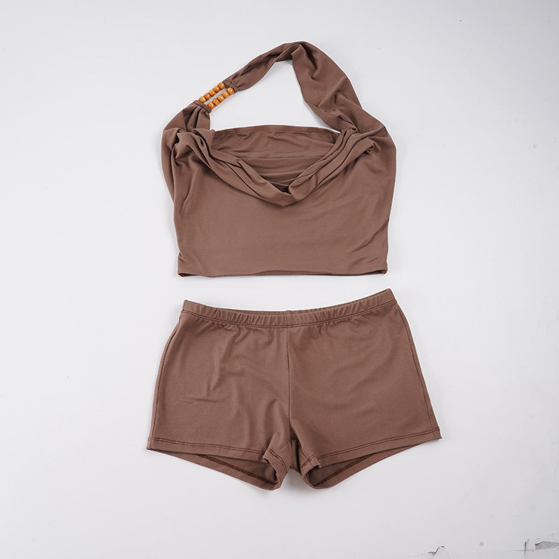 Damen Sportliches Bikini-Set mit verstellbarem Haltertop und bequemen Shorts Echo Archiv