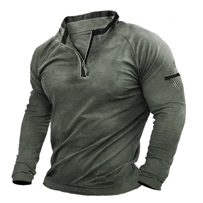 Herren Pullover mit halbem Reißverschluss und praktischen Taschen Echoarchiv