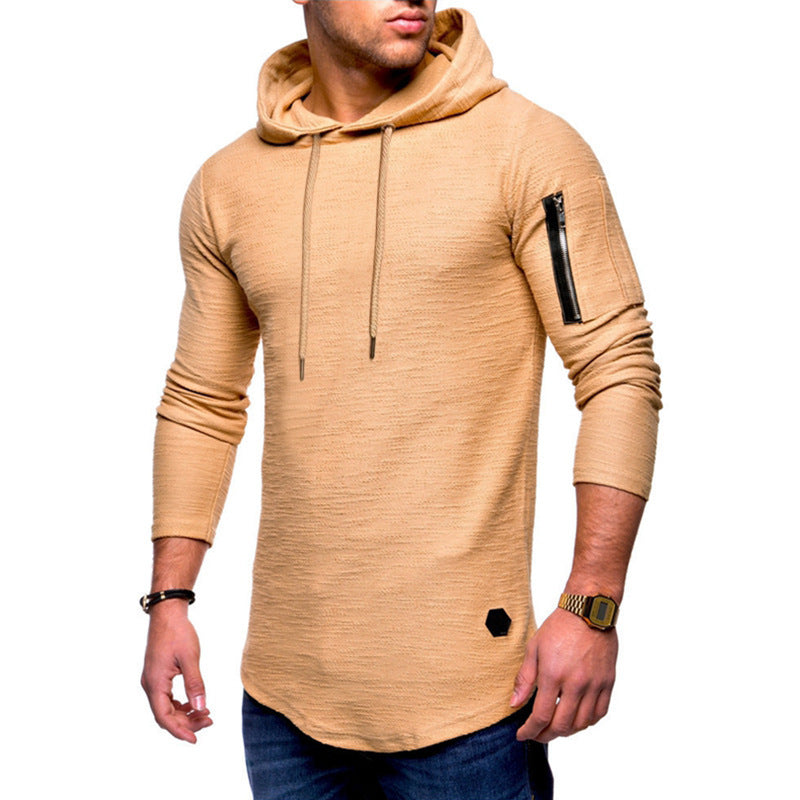 Herren Kapuzenpullover mit asymmetrischem Schnitt und Reißverschlusstasche Echoarchiv