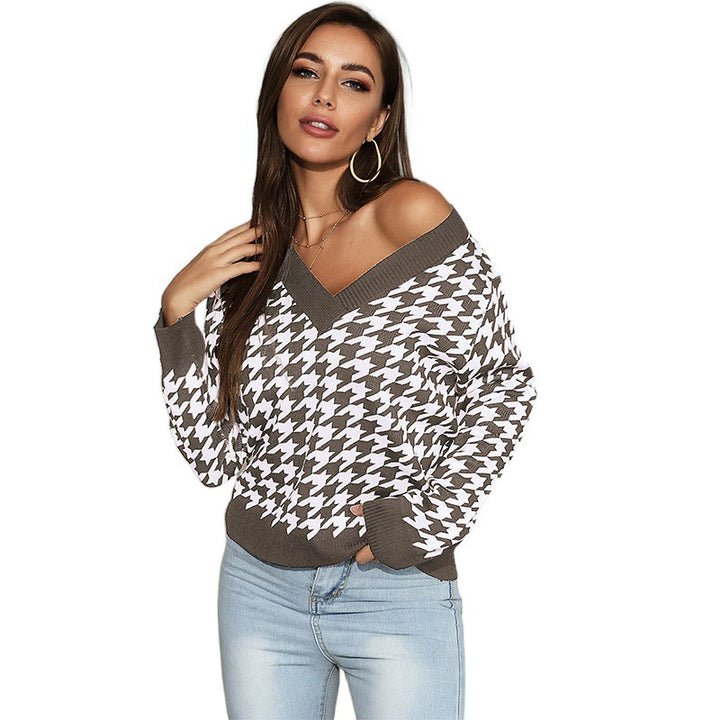 Damen Verspielter Pullover mit Karomuster Echo Archiv