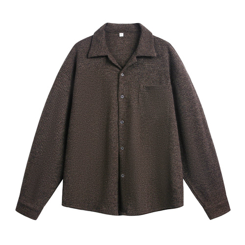 Unisex Komfortables Overshirt aus Strukturstrick mit Hemdkragen und Brusttasche Echo Archiv