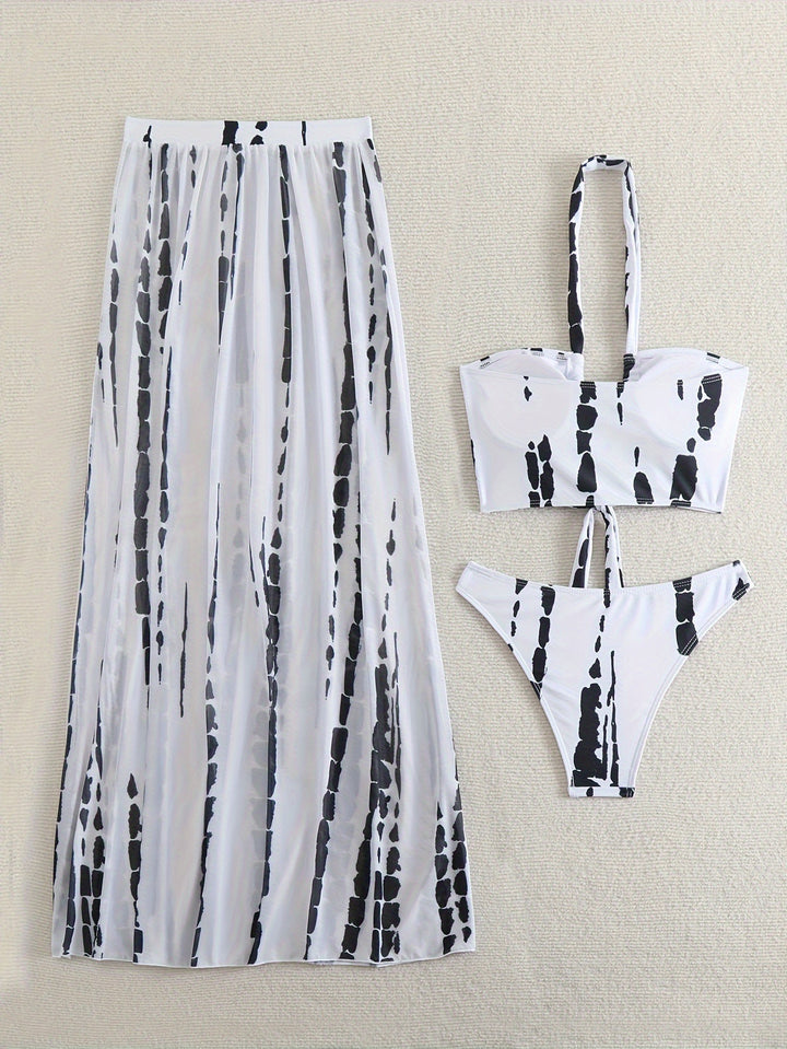 Damen Bikini-Set mit elegantem Wickelrock und modischem Triangel-Top Echo Archiv