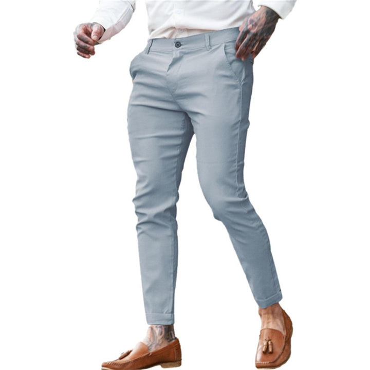 Herren elegante Slim-Fit Businesshose mit elastischem Bund und praktischen Taschen Echoarchiv