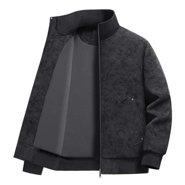 Herren Velours‑Imitat Bomberjacke mit Stehkragen, Thermofutter & Reißverschluss Echoarchiv