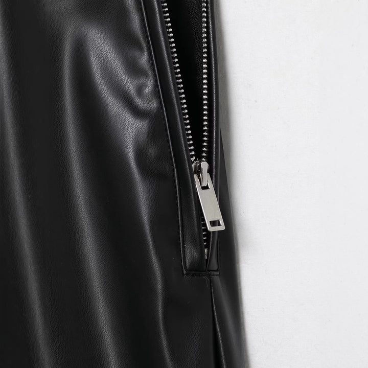 Damen hochgeschnittene ausgestellte Kunstlederhose mit Schnürungsdetail in der Taille Echoarchiv