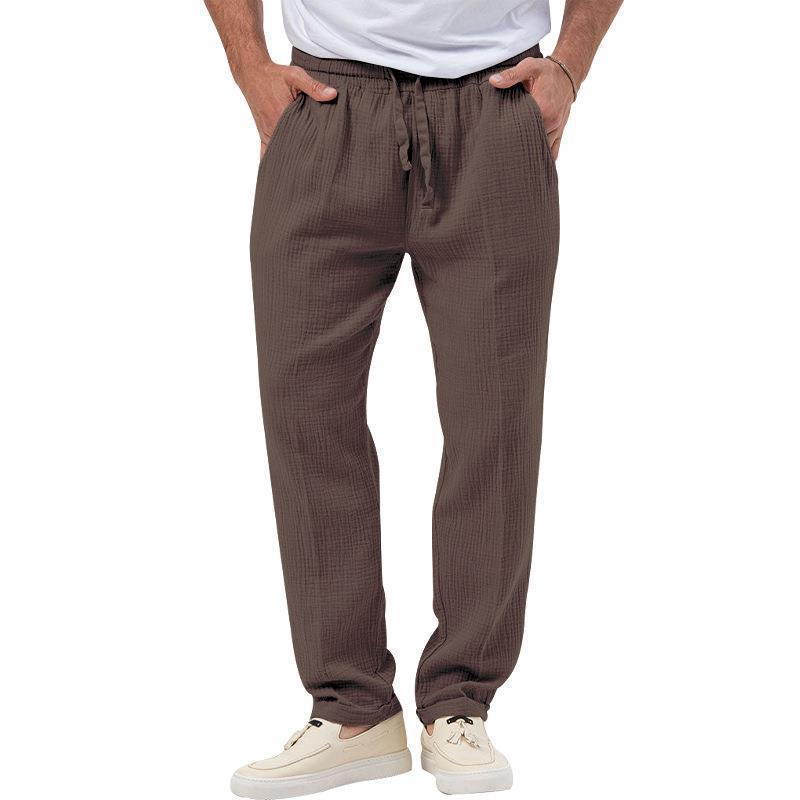Herren legere Leinen-Hose mit elastischem Bund und praktischen Seitentaschen Echoarchiv