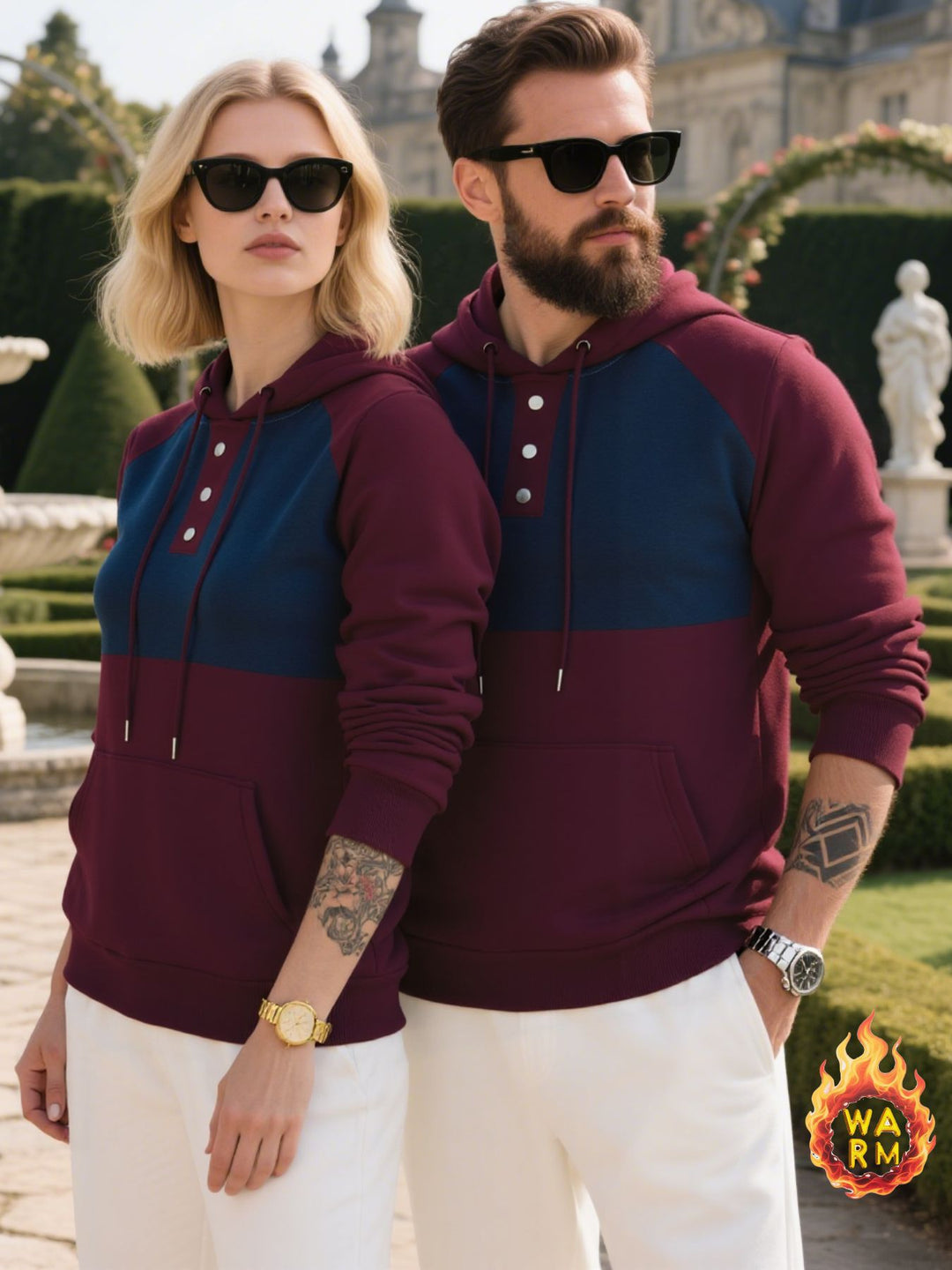 Herren Hoodie mit Knopfleiste und sportlichem Design Echoarchiv