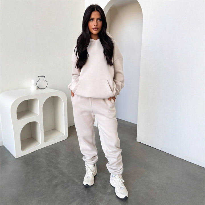 Damen Bequemer Kapuzenpullover und Jogginghose Set Echo Archiv