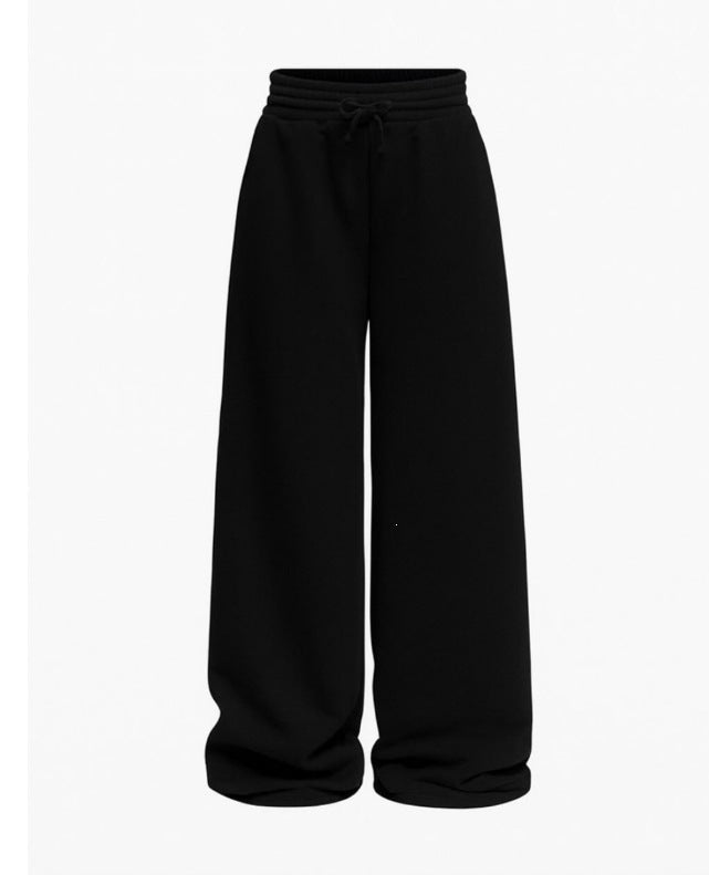 Unisex locker fallende Loungehose mit elastischem Kordelbund, Eingrifftaschen und geradem Bein – Marzano