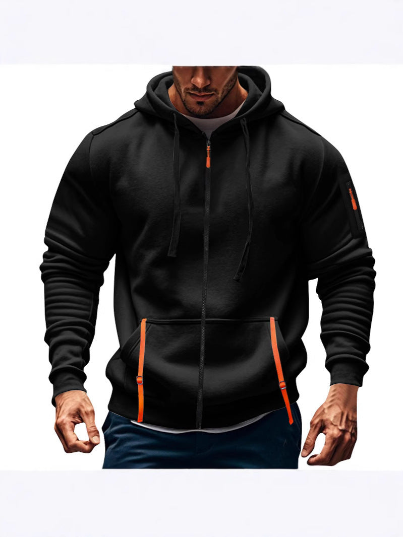Herren sportliche Kapuzenjacke mit praktischen Reißverschlusstaschen Echoarchiv